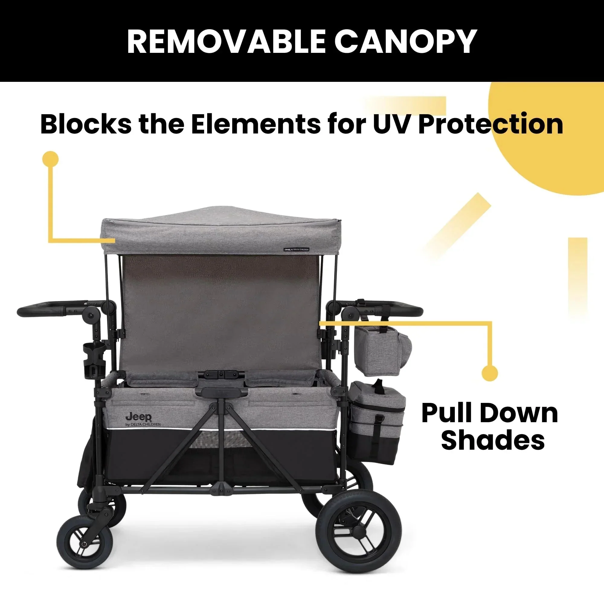 Delta Children's Jeep Wrangler Deluxe 4-Seater Stroller Wagon