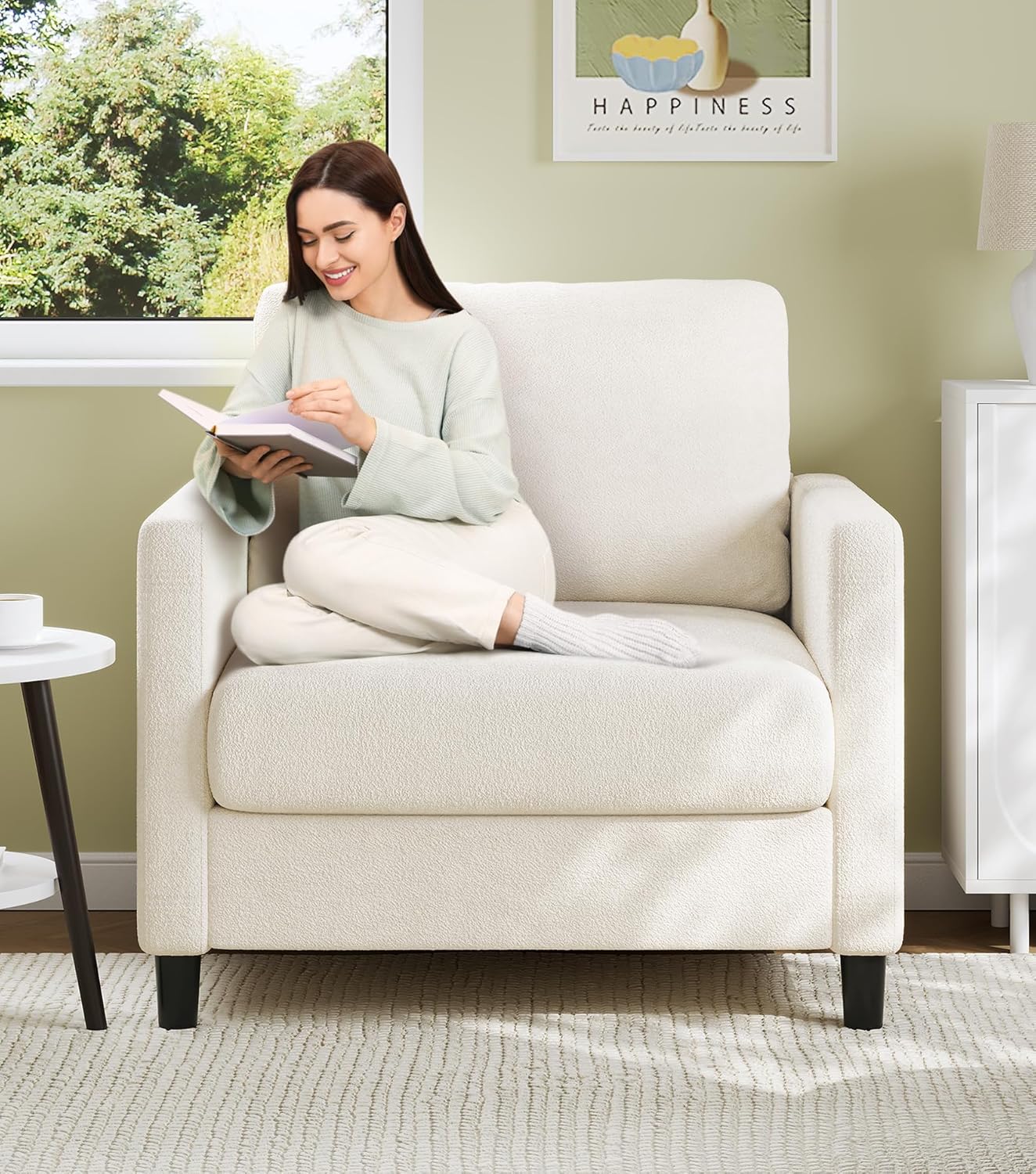 Loveseat Sofa 51" Love Seat Comfy Corduroy Small Loveseat Small Spaces Tool-Free Setup Couch