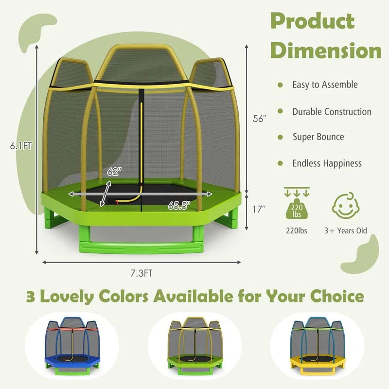 Eletriclife 7 Feet Kids Recreational Bounce Jumper Trampoline