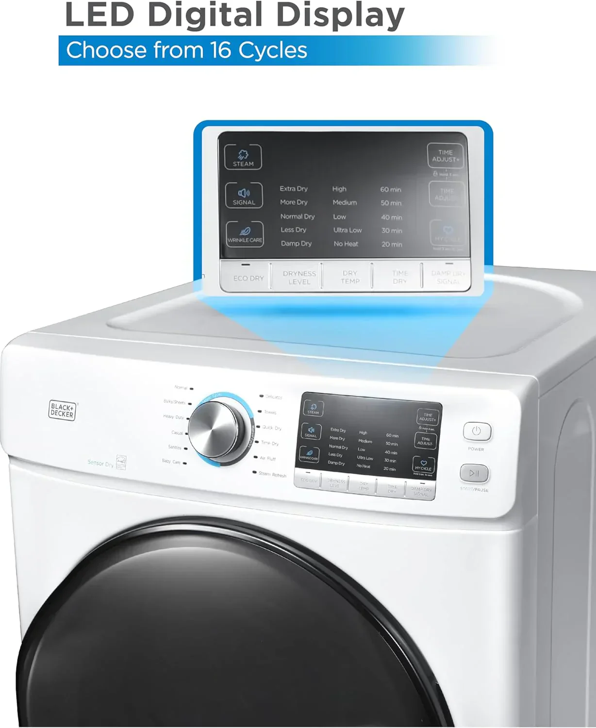 Compact Clothes Dryer 1.5 Cu. Ft. 850W Electric Dryer 120V Vented Dryer Stainless Steel Drum