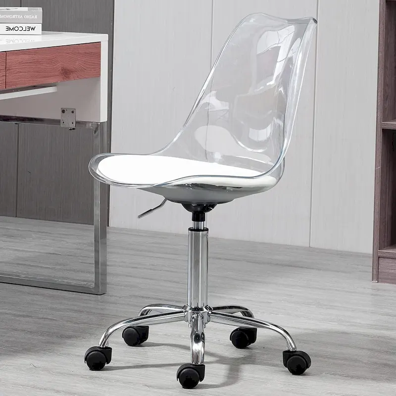 Acrylic Swivel adjustable height Armless Home office Rolling Chair
