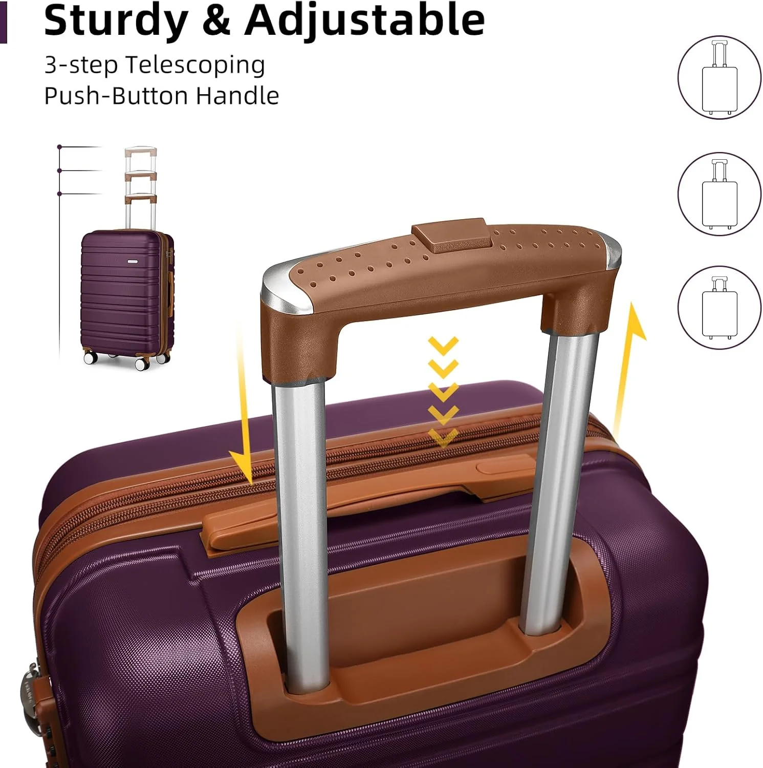 6-piece luggage set, expandable hardshell suitcase set with spinner wheels, lightweight rolling luggage set