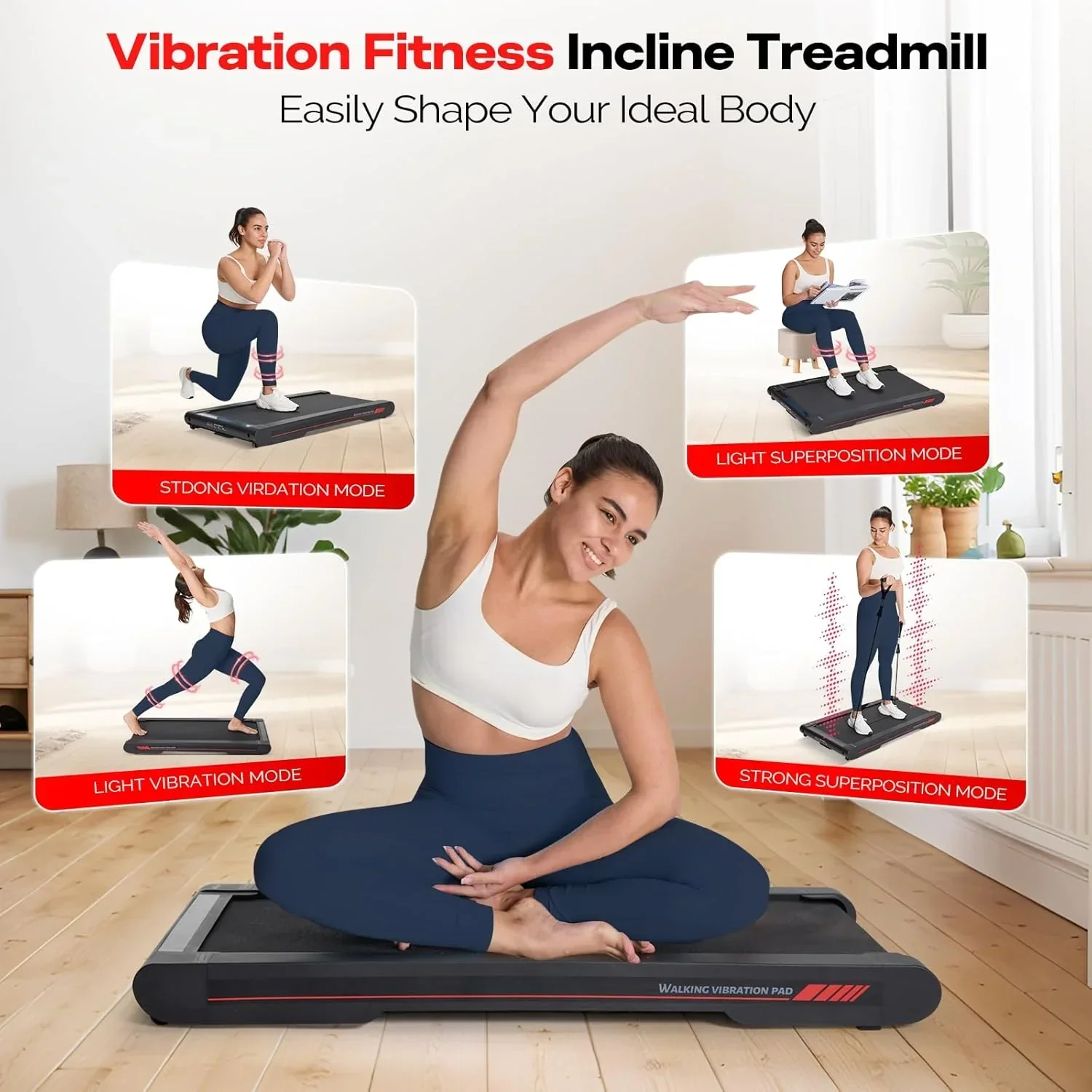 Sperax Walking Vibration Pad with APP 3 in 1 Under Desk Treadmill Walking Treadmill Pad