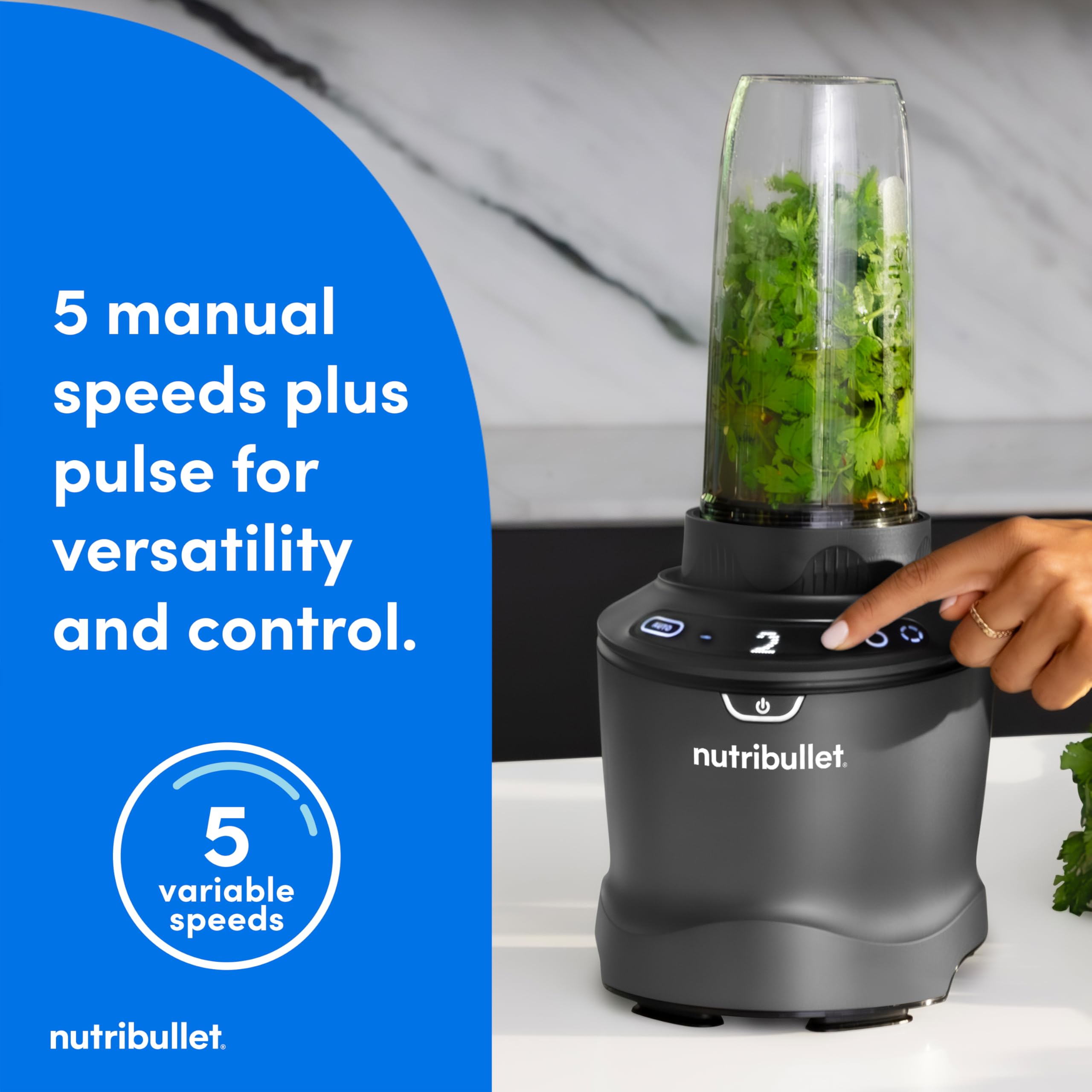 nutribullet SmartSense Blender Combo, 1400 Watt Gunmetal