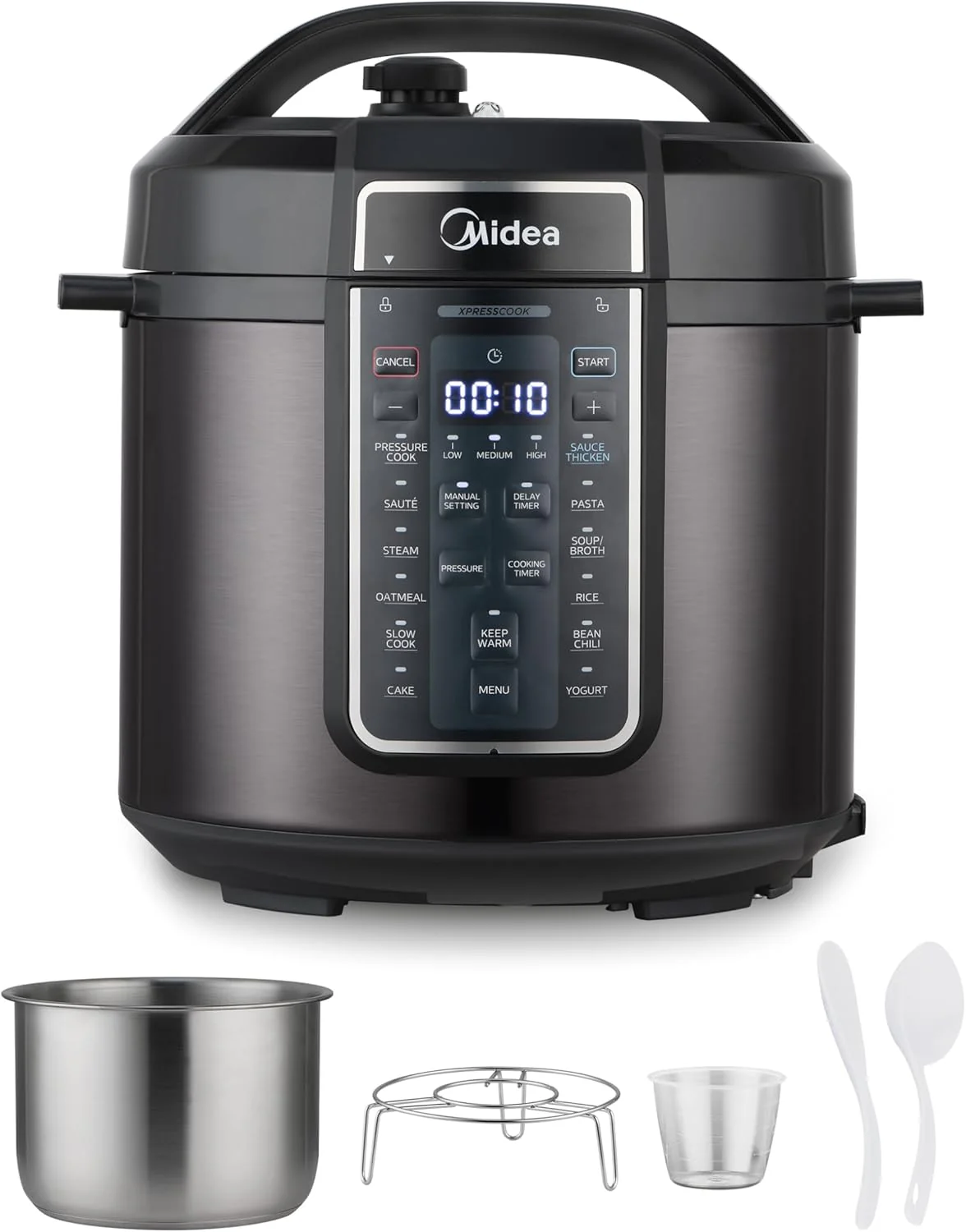 Midea 12-in-1 electric pressure cooker, multi-function slow cooker, rice cooker, steamer, wok