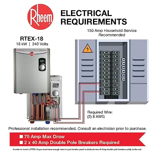 Rheem 18kW 240V Tankless Electric Water Heater