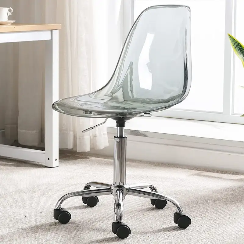Acrylic Swivel adjustable height Armless Home office Rolling Chair