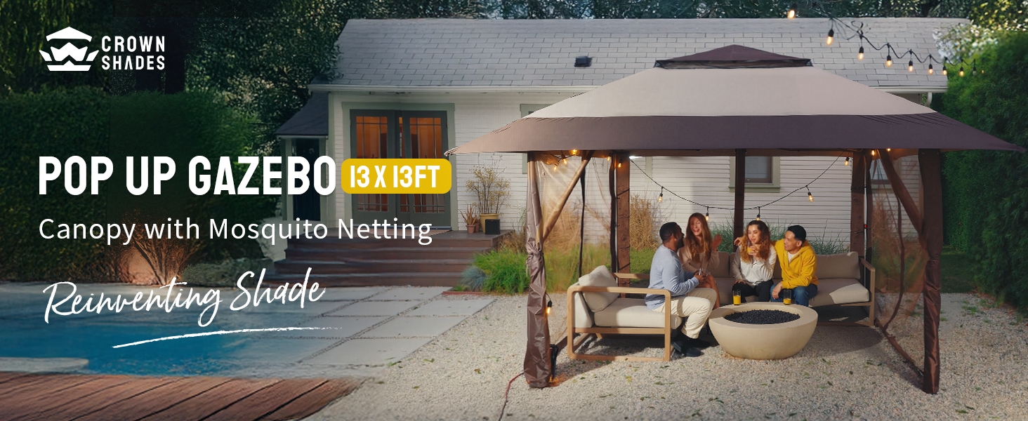 canopy gazebo tent up pop outdoor pergola patio 10x10 screen tents house backyard gazebos party