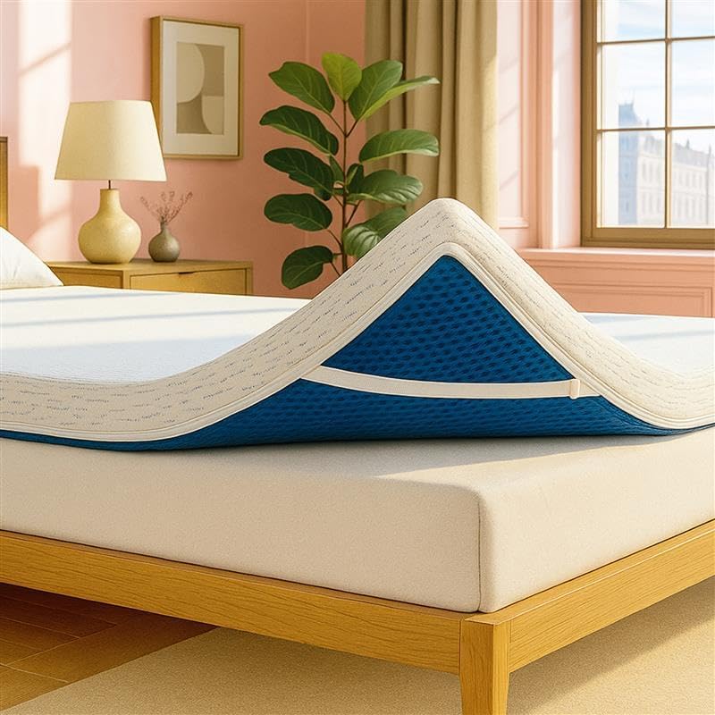 ViscoSoft 4 Inch Memory Foam Mattress Topper King - Select High Density Ventilated Mattress Pad - Premium Removable Rayon Cover