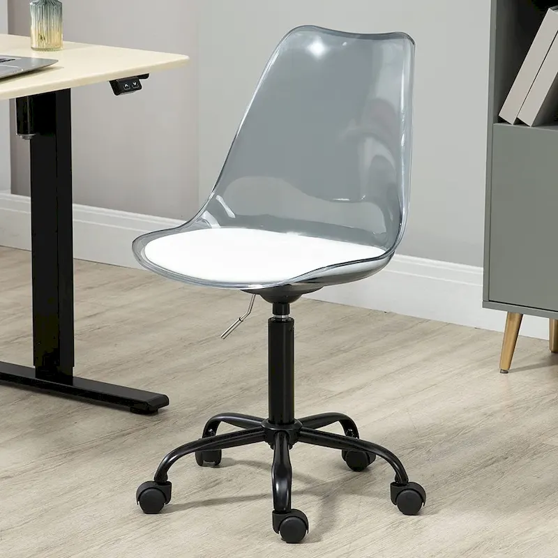 Acrylic Swivel adjustable height Armless Home office Rolling Chair