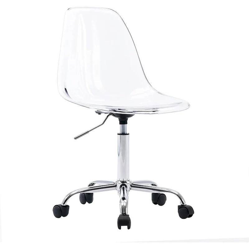 Acrylic Swivel adjustable height Armless Home office Rolling Chair