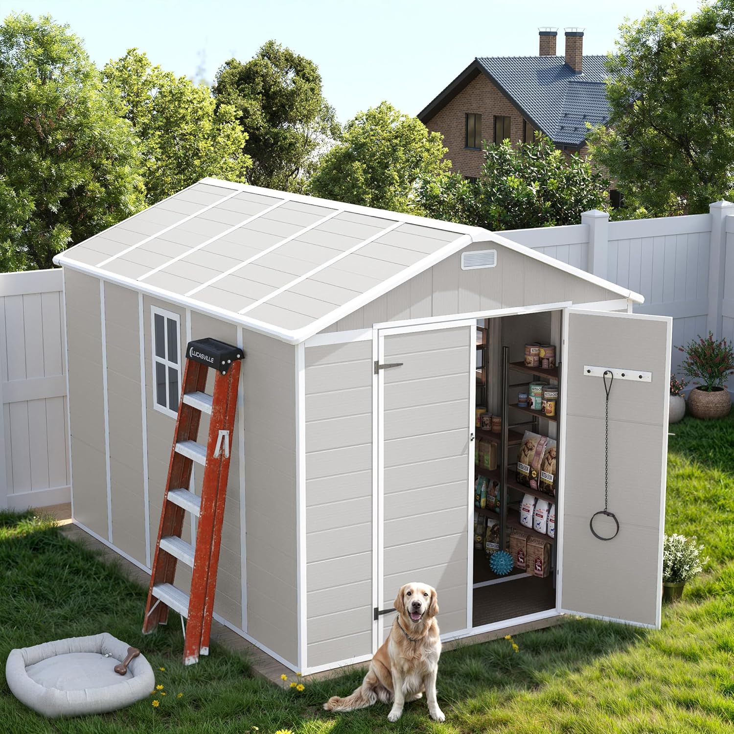 UDPATIO Storage Shed 8 x 10 ft. Resin Shed and Plastic Outdoor Storage