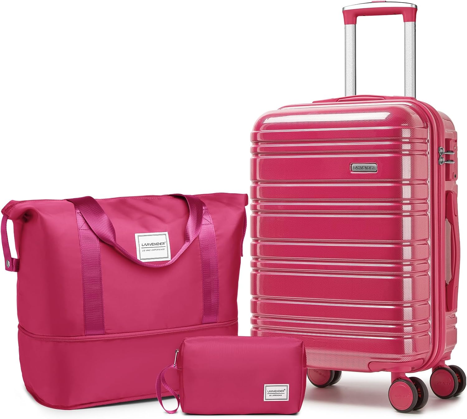 6-piece luggage set, expandable hardshell suitcase set with spinner wheels, lightweight rolling luggage set