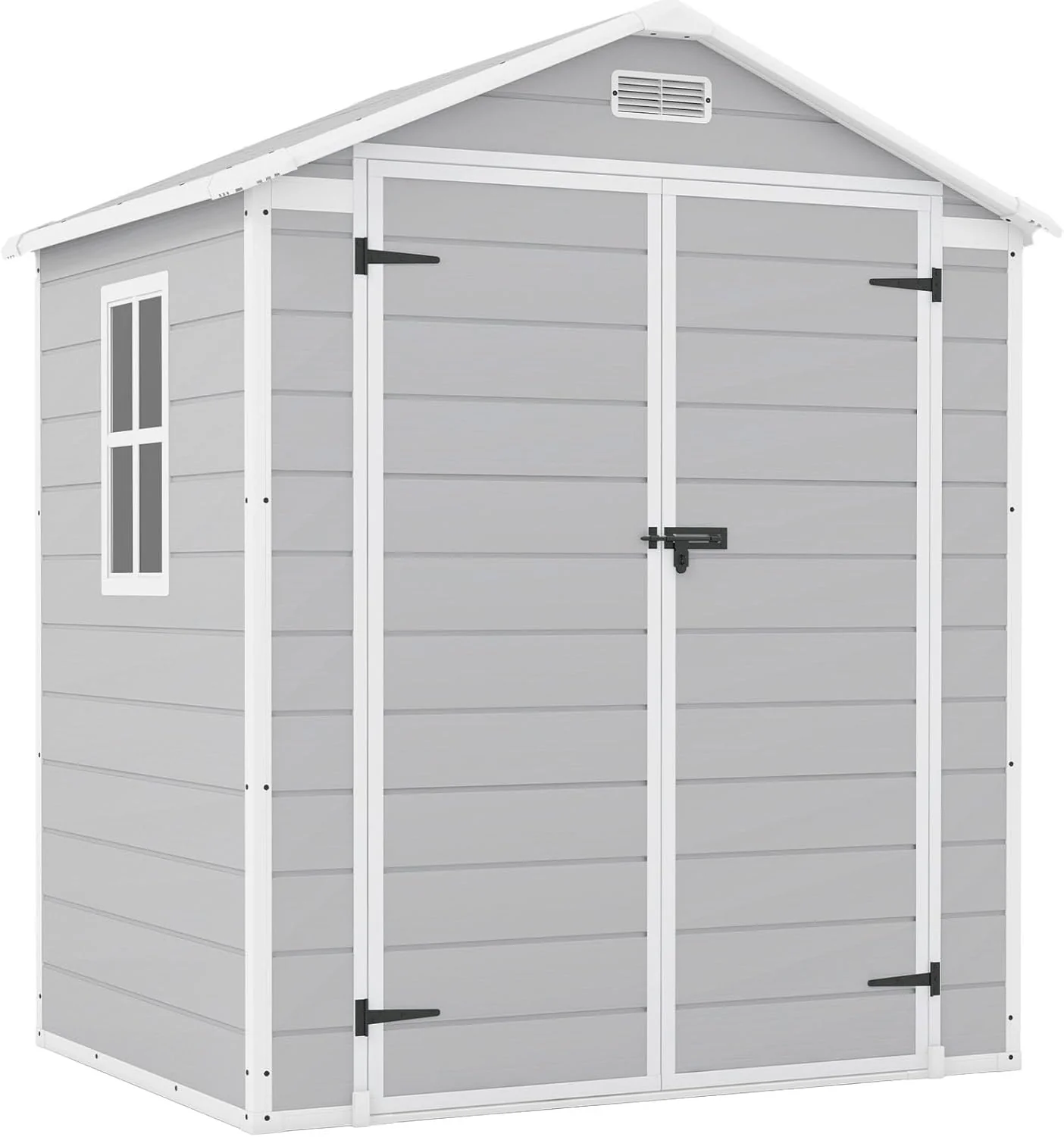 Patiowell 6x4 FT Plastic Outdoor Storage Shed with Floor, Resin Outdoor Storage Shed