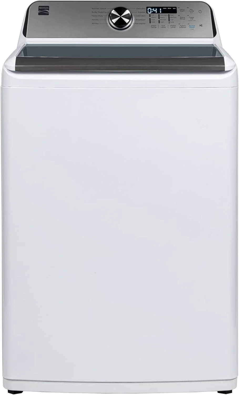 4.5 cu. ft. Top Load Washer with Triple Action Impeller for Tough Dirt & Stains-Reduce Laundry Time with Accela and Express Wash-LED, White