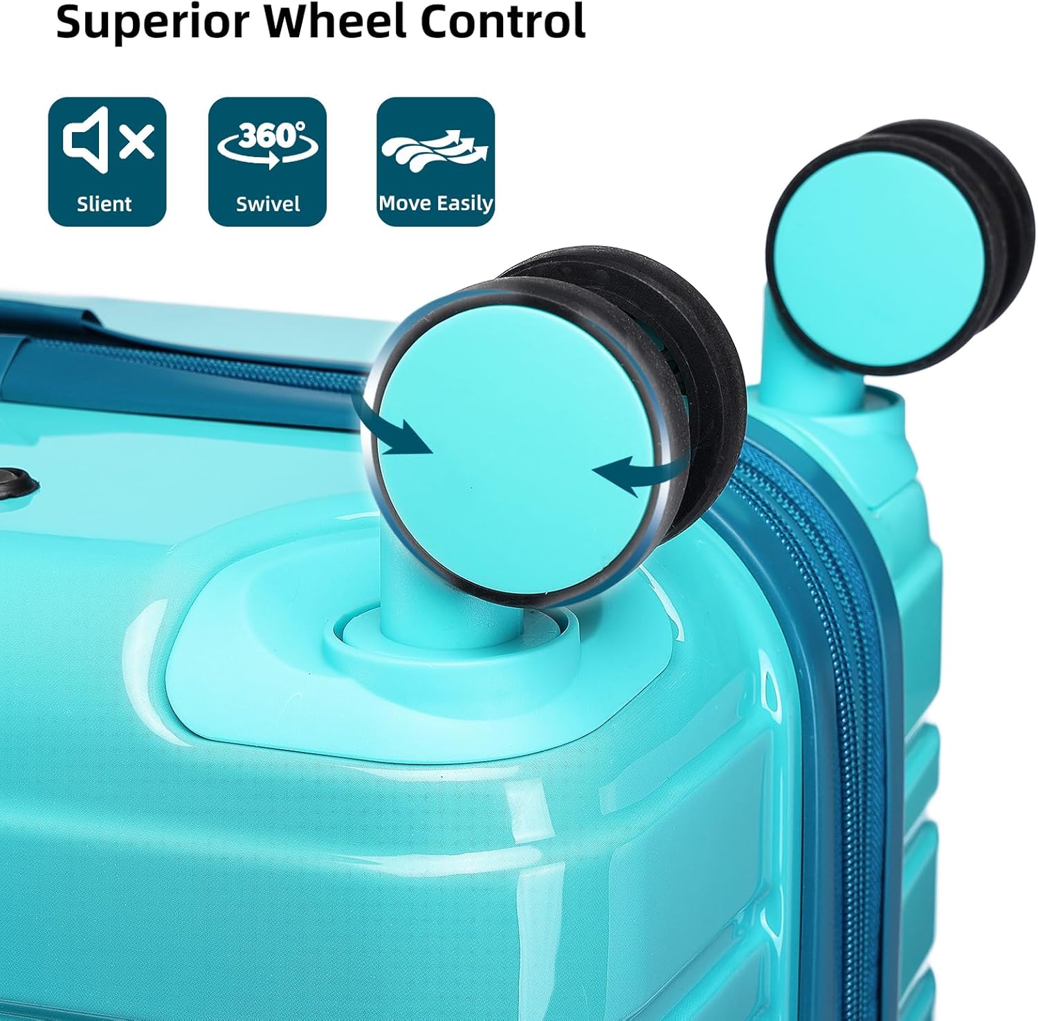 6-piece luggage set, expandable hardshell suitcase set with spinner wheels, lightweight rolling luggage set