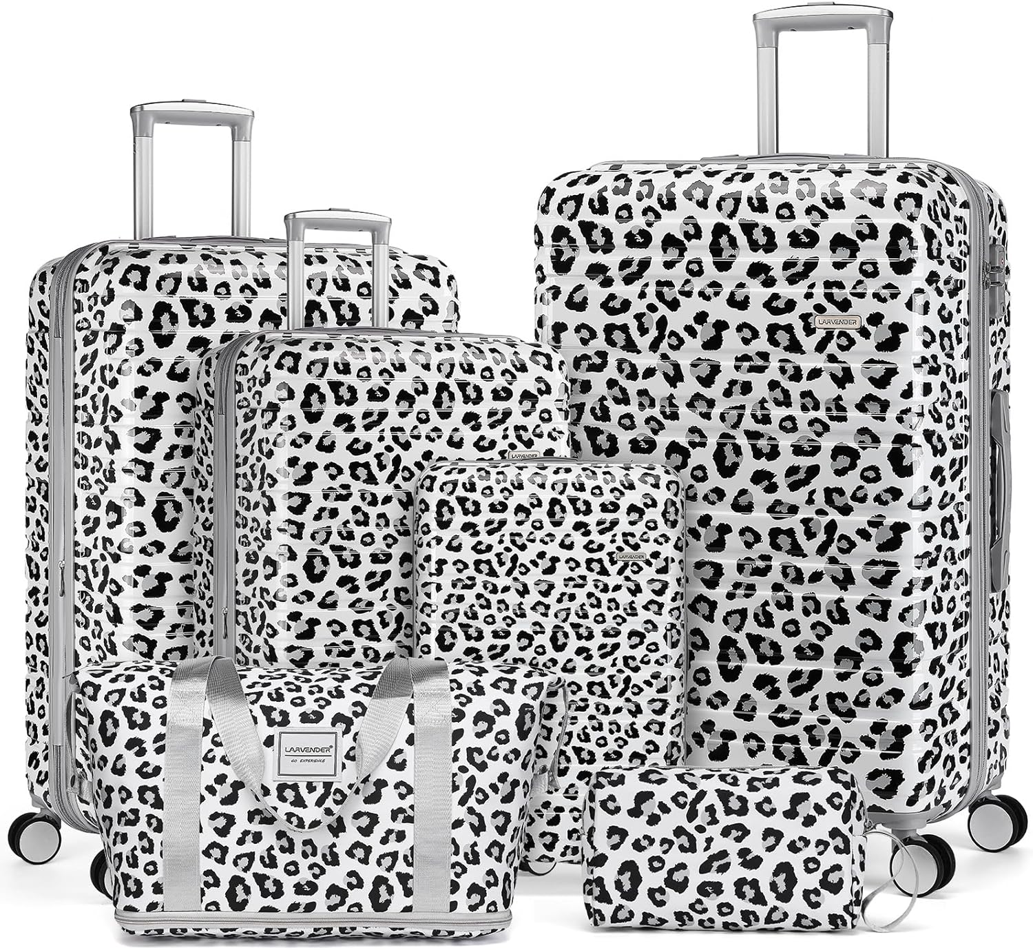 6-piece luggage set, expandable hardshell suitcase set with spinner wheels, lightweight rolling luggage set