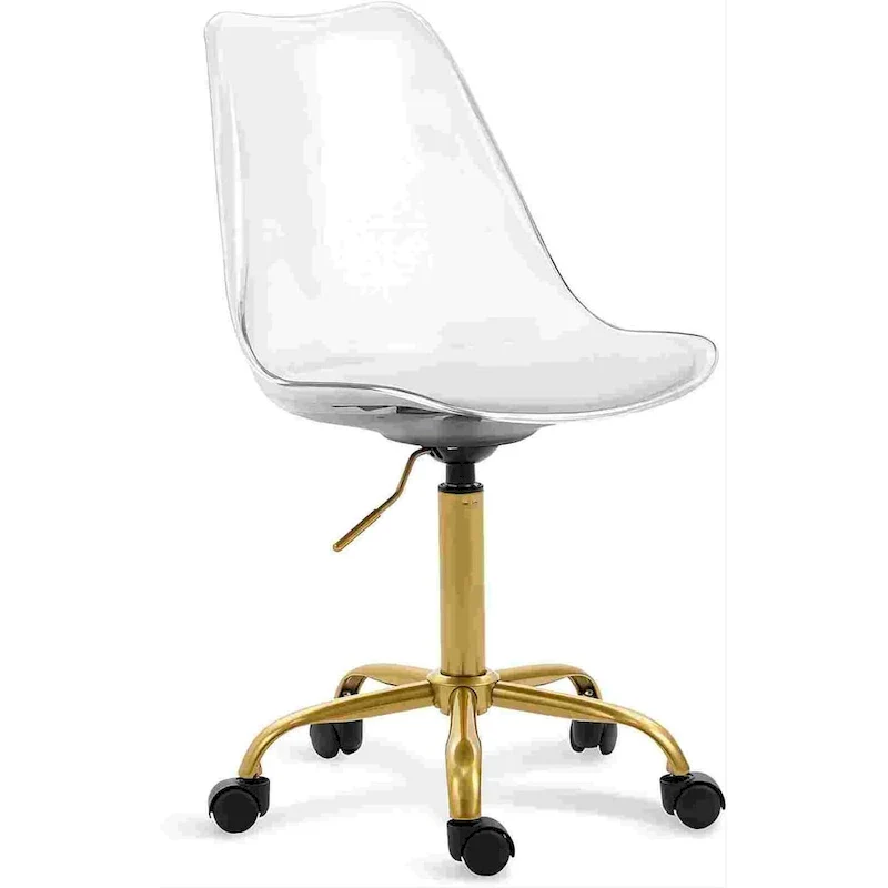 Acrylic Swivel adjustable height Armless Home office Rolling Chair
