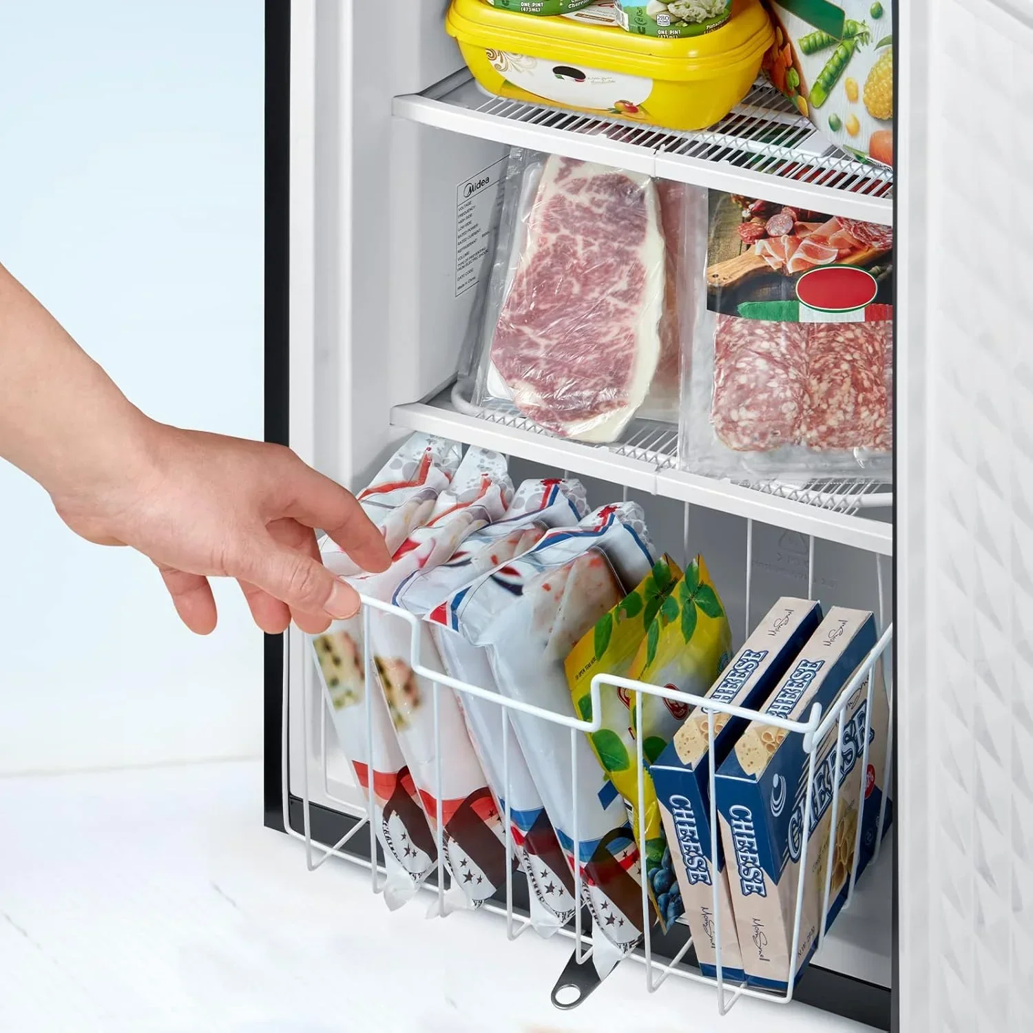 Upright Freezer Large Black 3.0 Cubic Feet