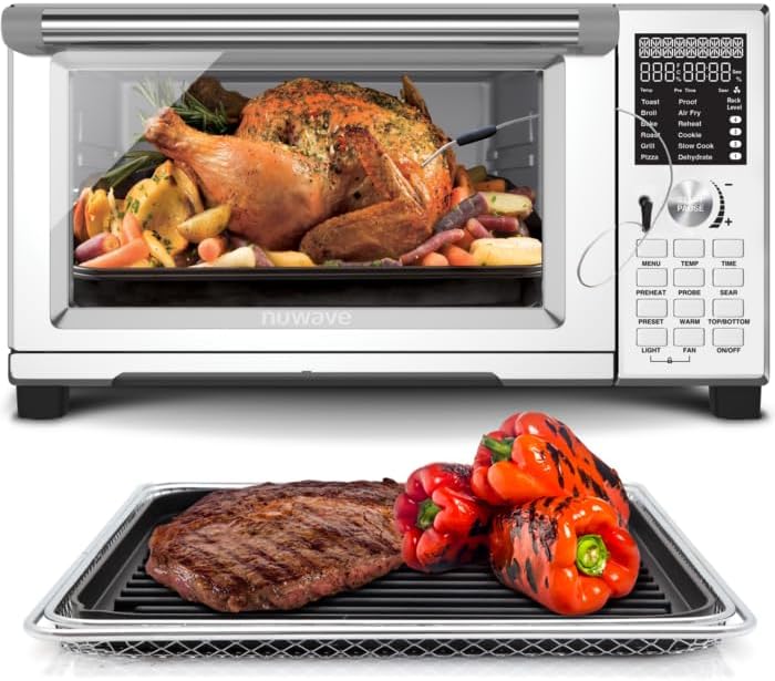 Nuwave Bravo XL Pro Air Fryer Toaster Oven with Grill Combo, 2025 New Ultra-Fast
