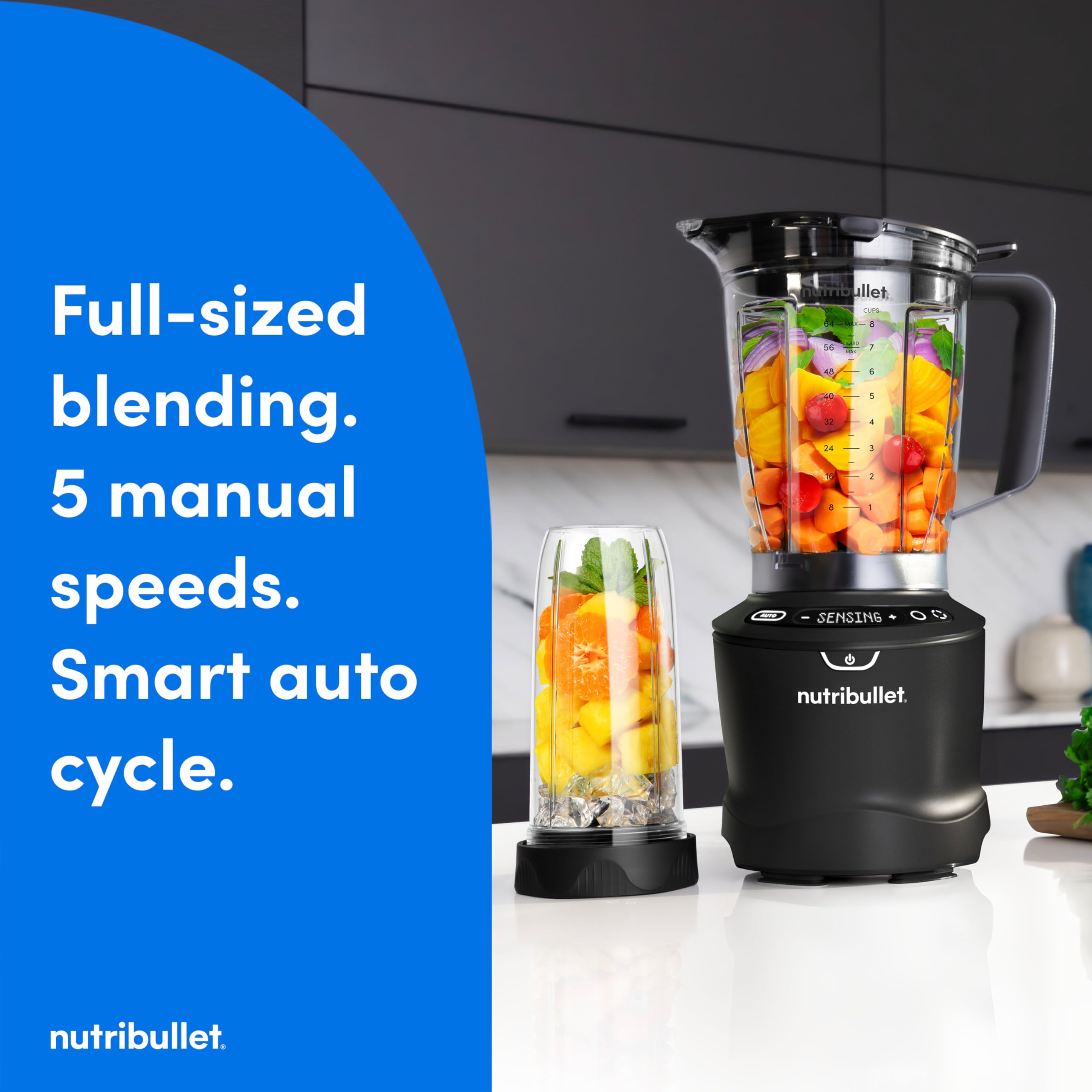 nutribullet SmartSense Blender Combo, 1400 Watt Gunmetal