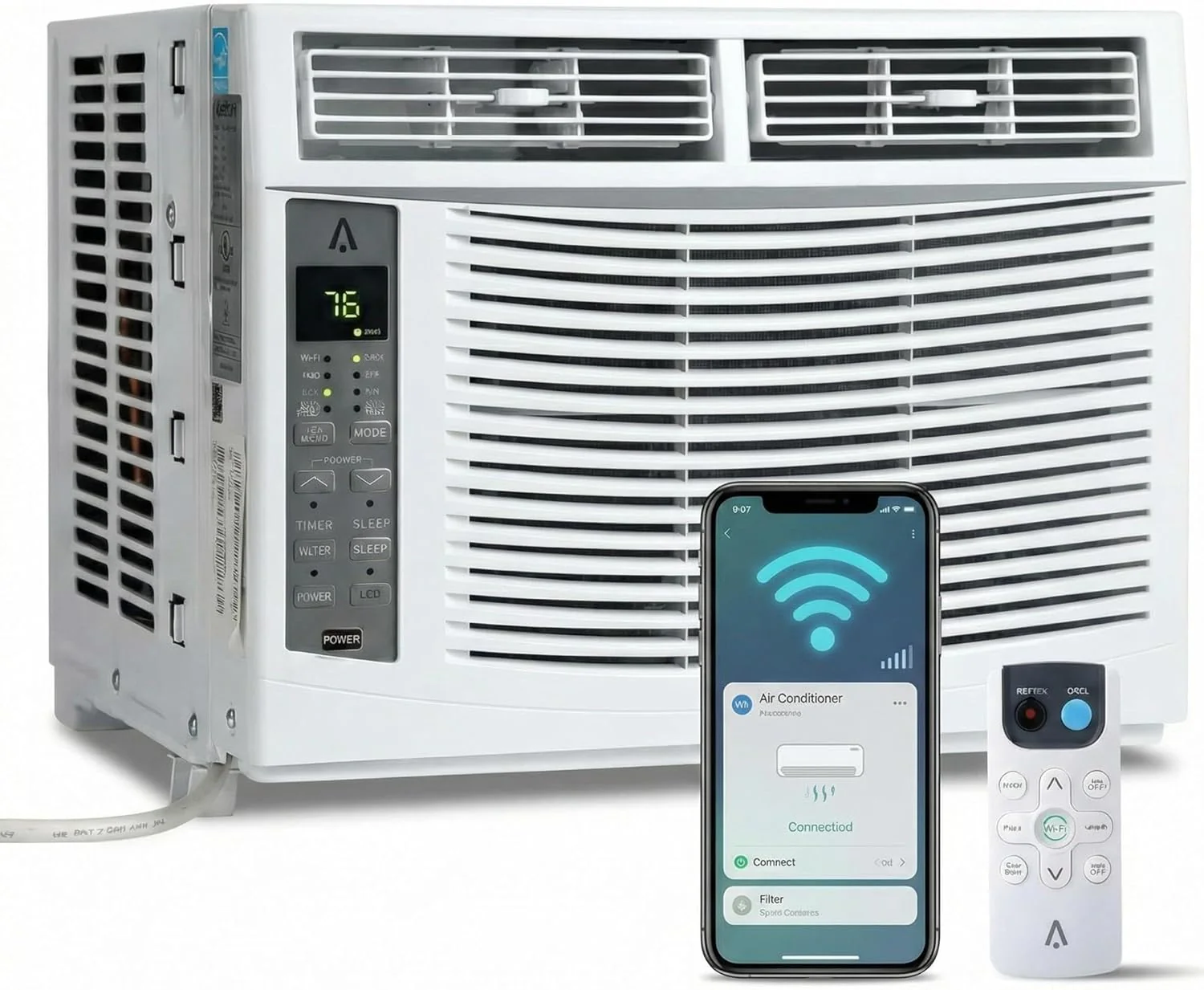 6000 BTU Window Air Conditioner, Cools up to 375 Sq. Ft., WIFI Enabled Energy