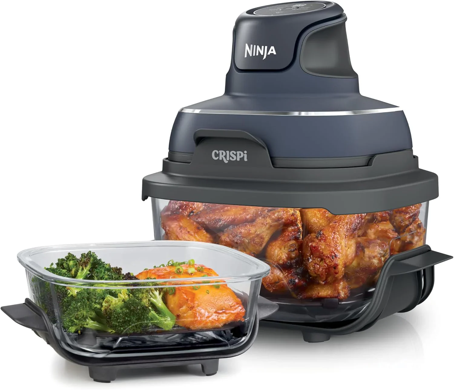 Ninja Crispi 4 in 1 Portable Glass Air Fryer Cooking System 4QT 6 Cup TempWare Glass Containers