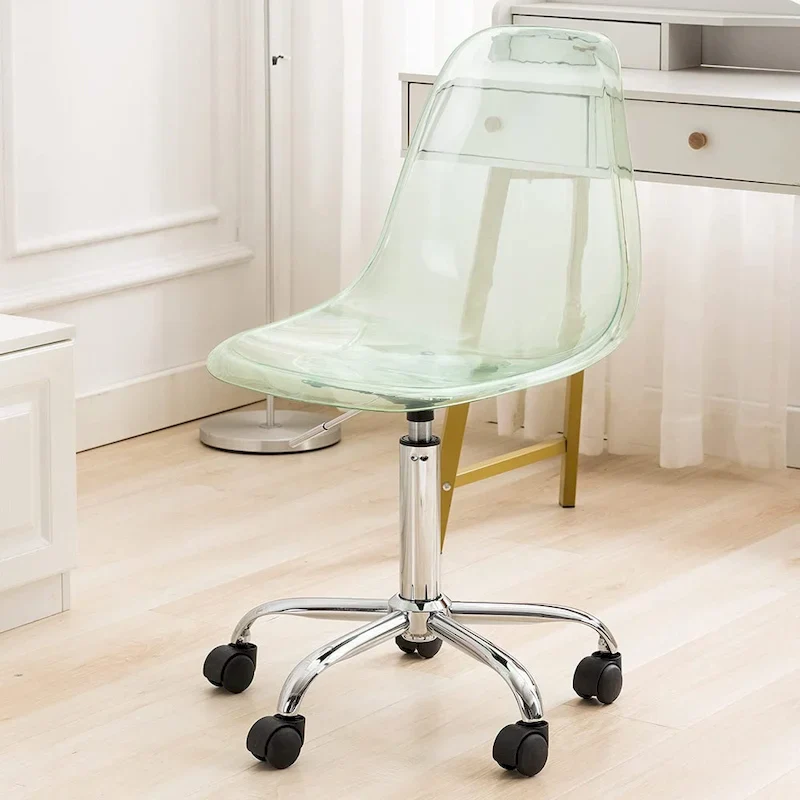 Acrylic Swivel adjustable height Armless Home office Rolling Chair
