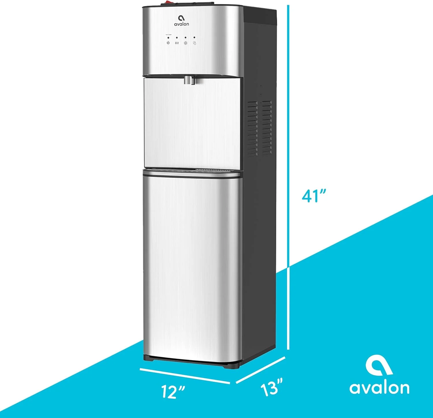 Limited Edition Self Cleaning Water Cooler Water Dispenser - 3 Temperature Settings - Hot, Cold & Room Water, Durable Stainless Steel Construction, Bottom Loading .