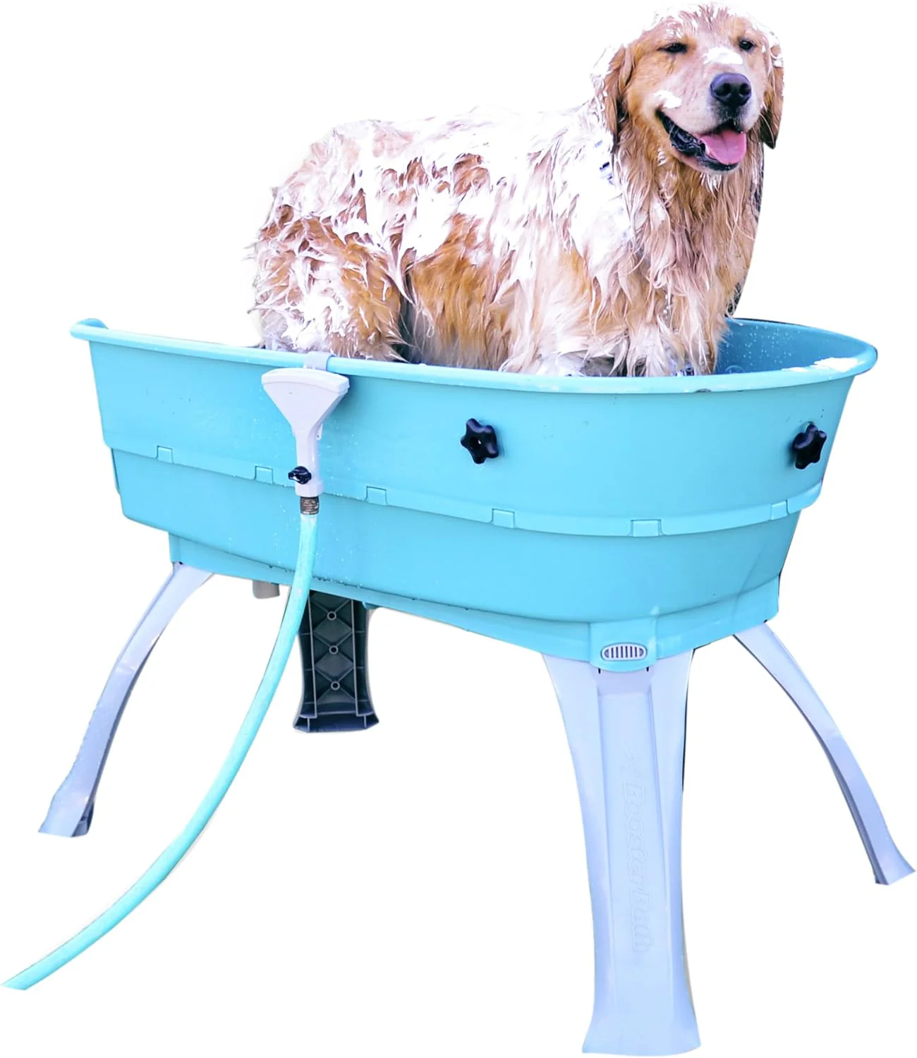 Booster Bath Elevated Pet Bathing Large Teal Steps Combo
