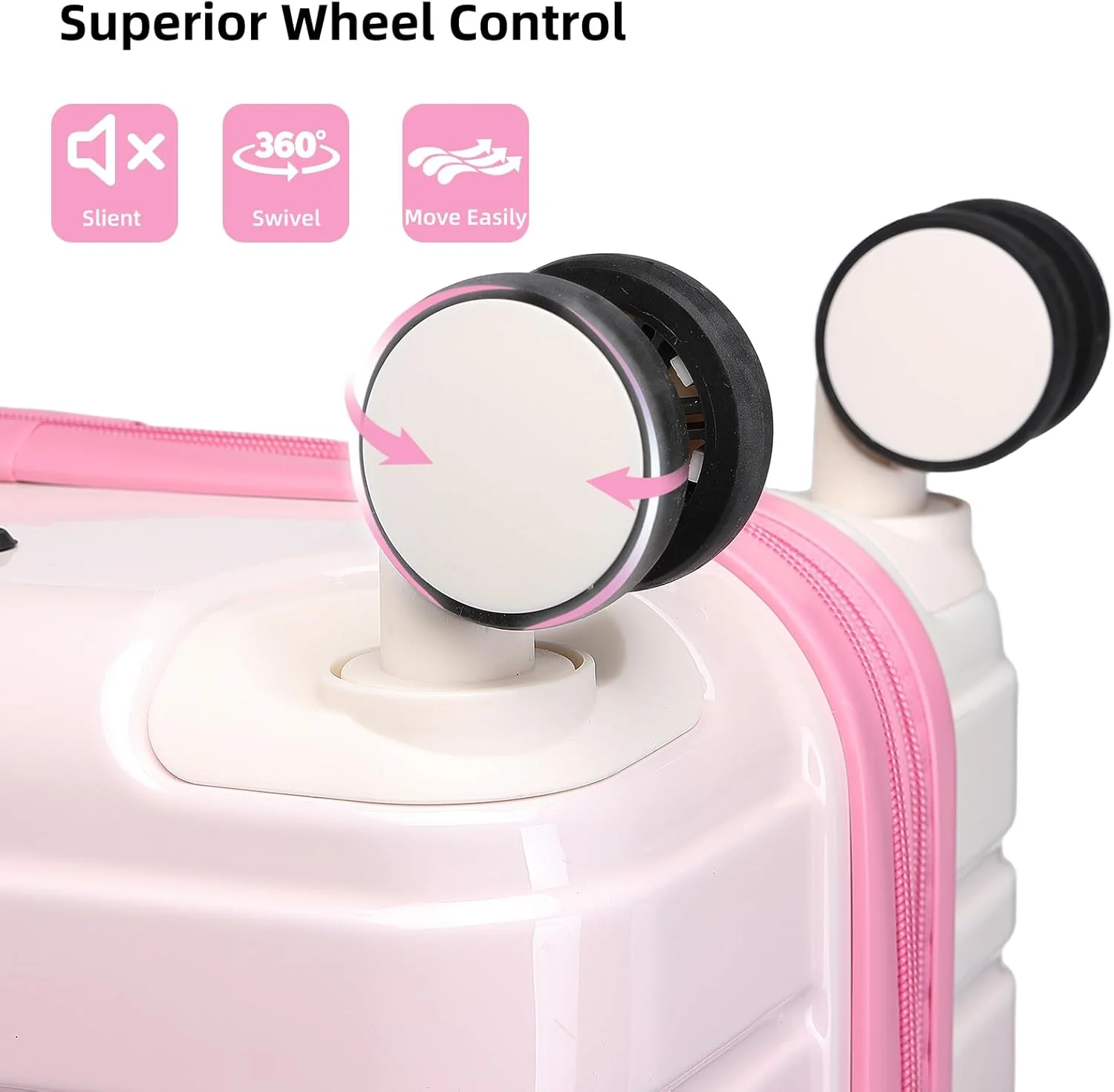 6-piece luggage set, expandable hardshell suitcase set with spinner wheels, lightweight rolling luggage set