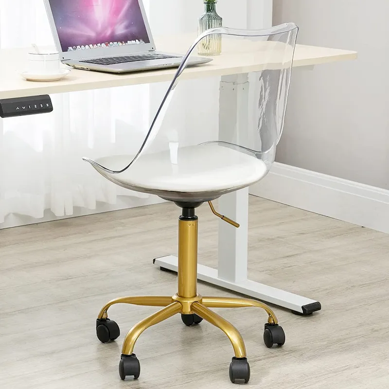Acrylic Swivel adjustable height Armless Home office Rolling Chair