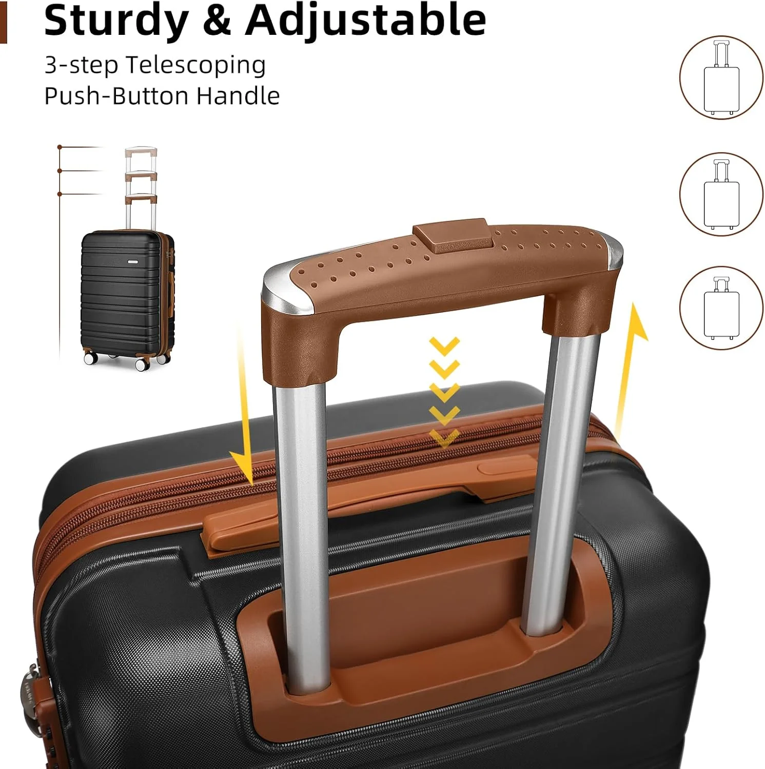 6-piece luggage set, expandable hardshell suitcase set with spinner wheels, lightweight rolling luggage set