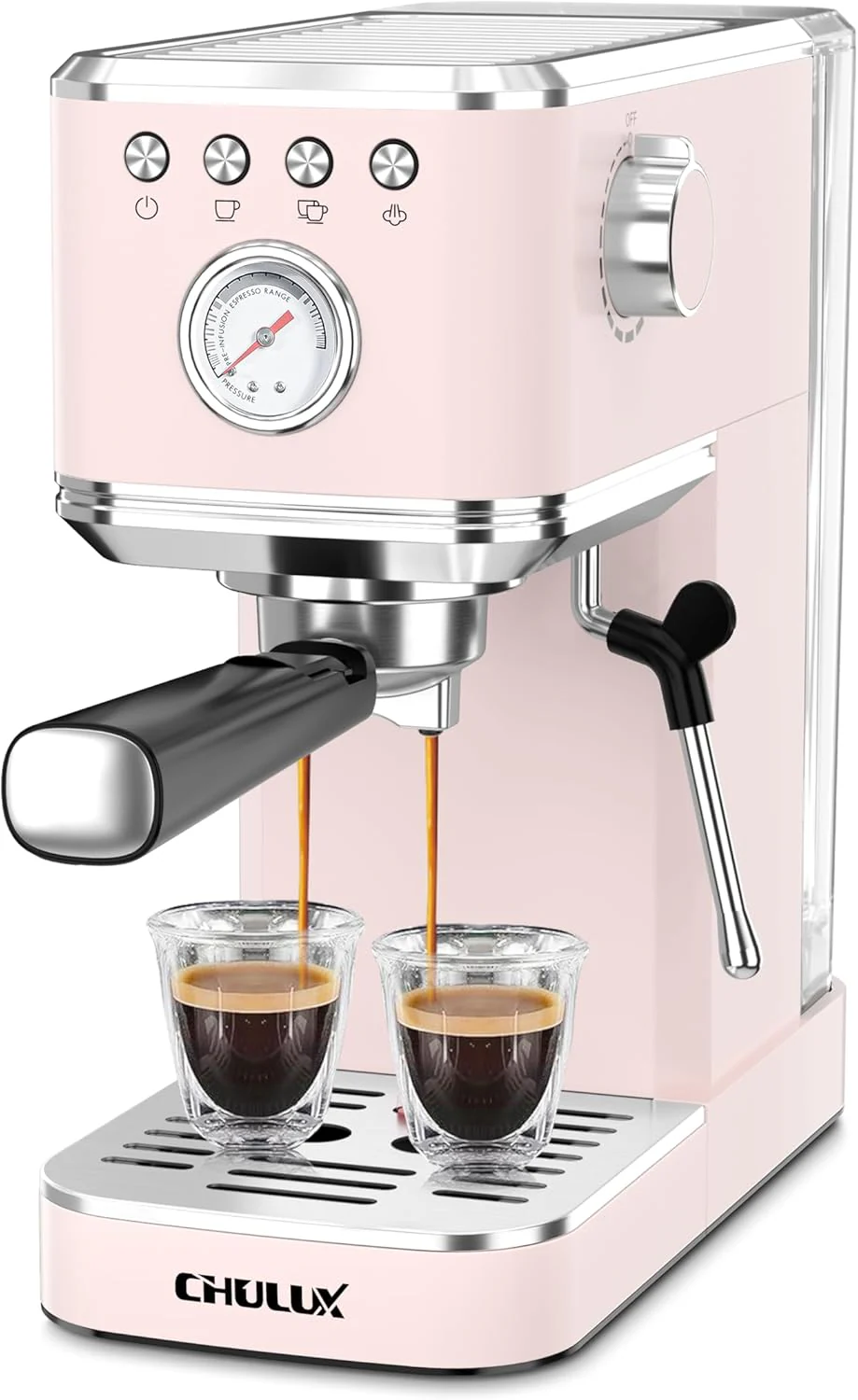 CHULUX Slim Espresso Machine with Milk Frother, 20 Bar Professional Italian Pump Espresso Coffee Machine