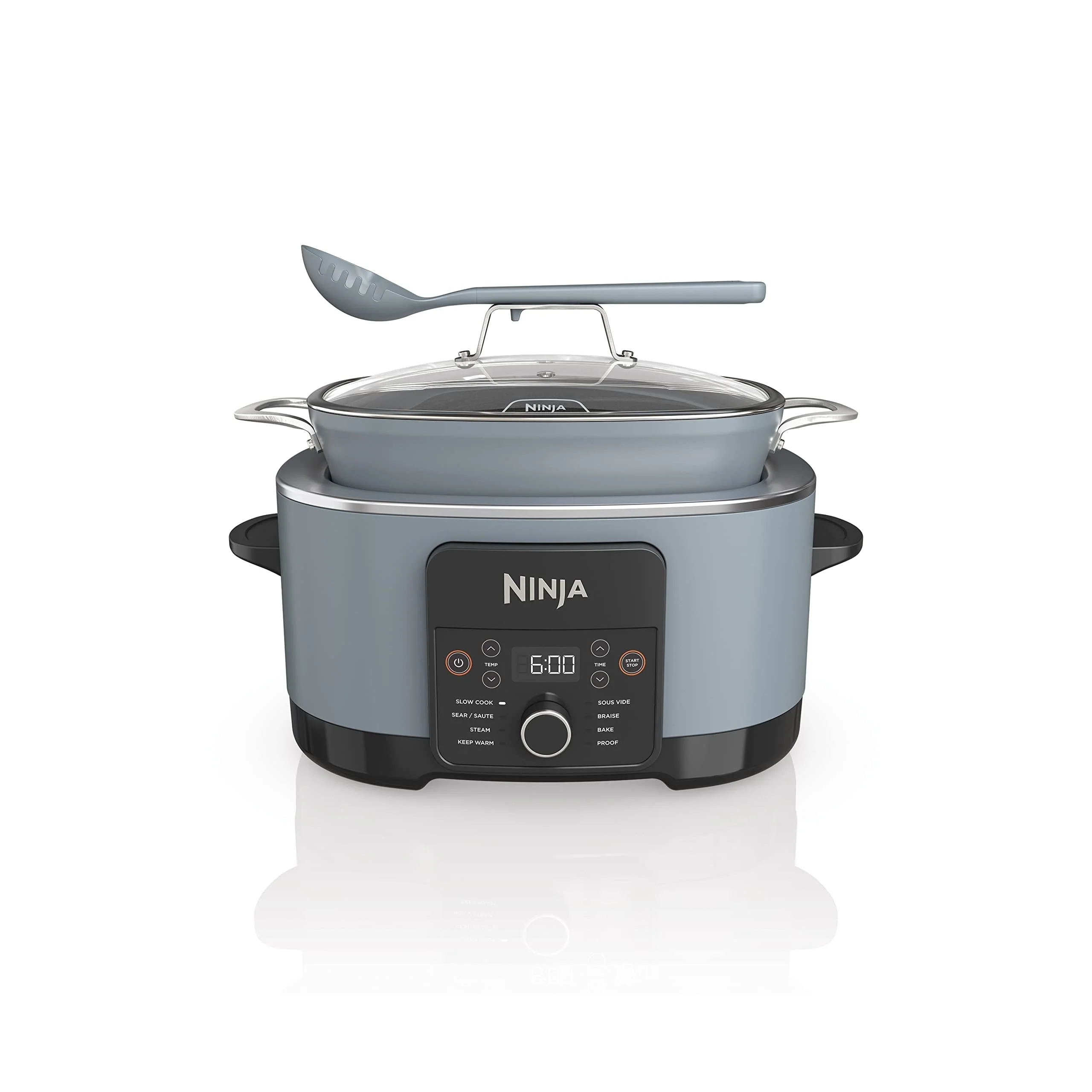 8.5 Quart Multi-Cooker, with 8-in-1 Slow Cooker, Dutch Oven, Steamer, Glass Lid, Integrated Spoon, Oven Safe Pot to 500°F