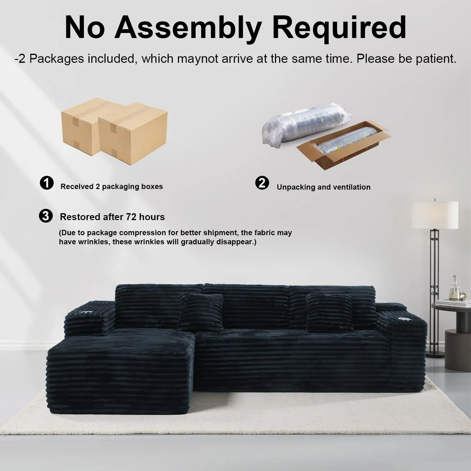 Cloud section sofa with L-shaped recliner modern modular sofa built-in cup holder